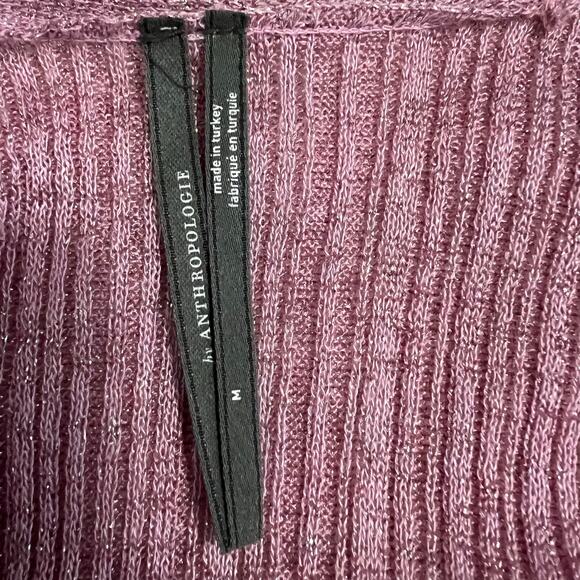 Anthropologie Purple Long Shine Shimmer Cardigan Size Medium - Picture 8 of 9
